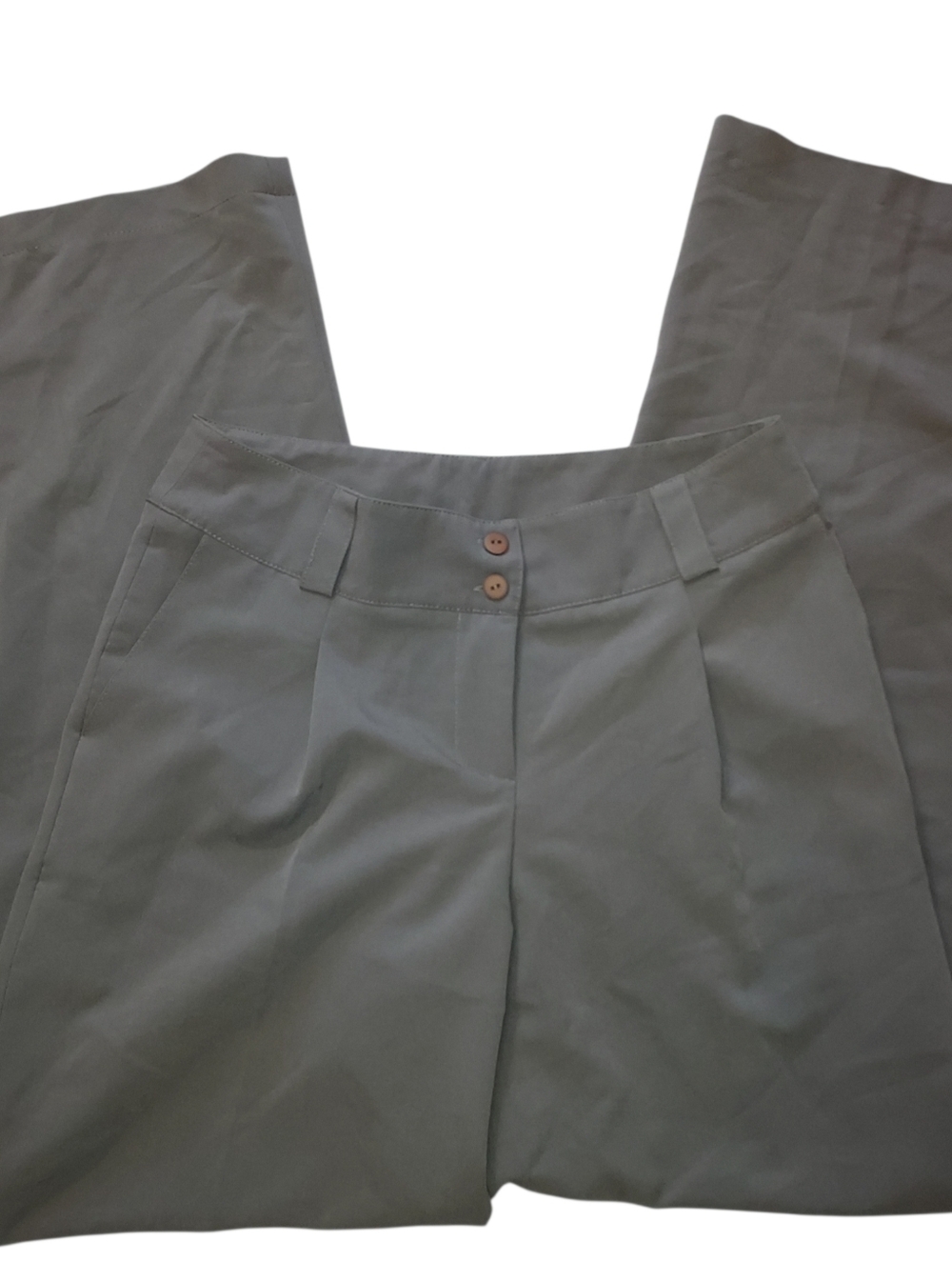 NIFE Pants Women's Trousers Wide Leg  Lightweight US Size 10 Gray Buttons Pocket
